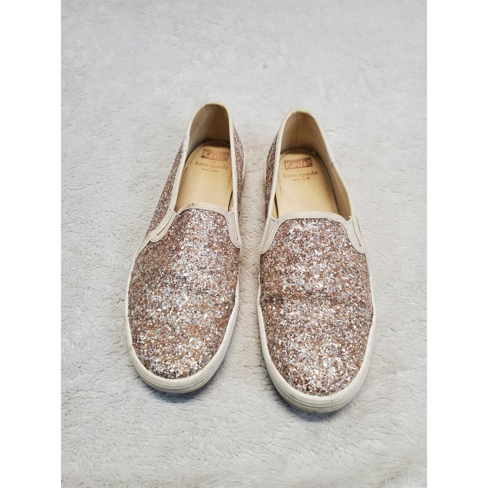 Keds Kate Spade Glitter Double Decker Flats Shoes 8 Statement Maximalism Casual